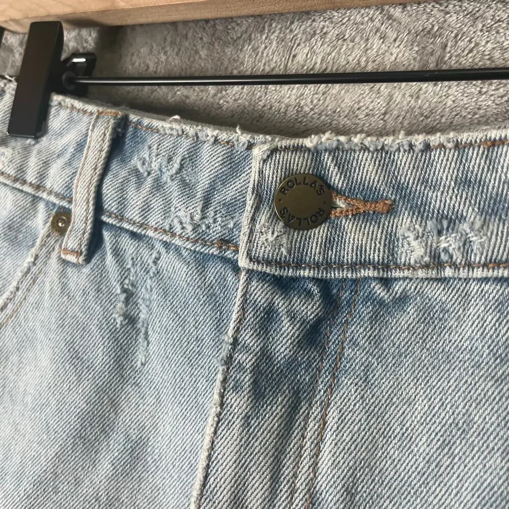 ROLLA'S Dusters High Rise Slim Shorts Layla‎ Bleach Blue Size 27 New